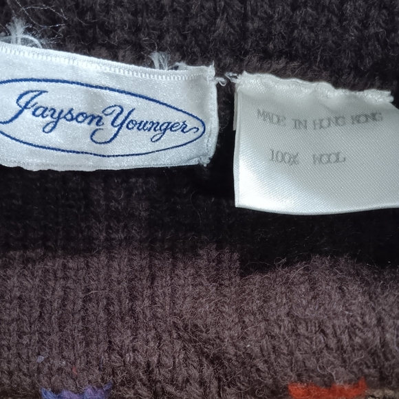 80s Sweater Wool Thick Knit Fall Winter Vintage Ski Jumper Hong Kong XL Pullover - Picture 7 of 12